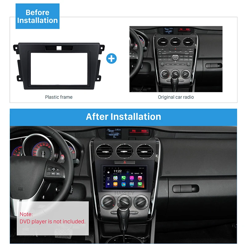 Harfey 2Din комплект отделки автомобиля Радио панель для Mazda CX 7 2006 2007 2017 Авто Стерео