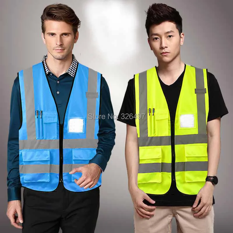 

High Visibility Night Working Protection Clothing Reflective Safety Vest Jacket , men work working clothes Traffic/Cleaner/Refl