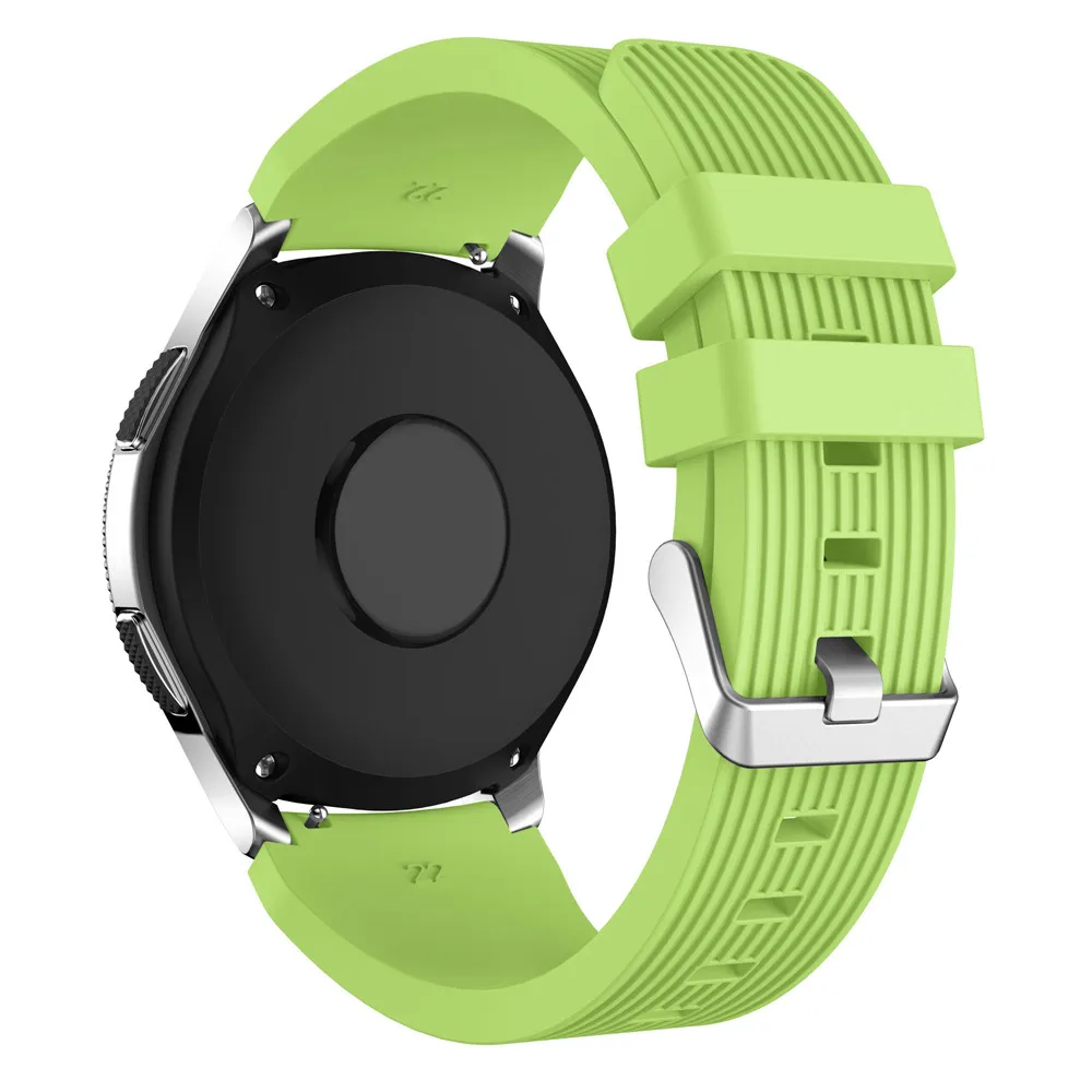Силиконовый ремешок для samsung gear S3 Frontier/galaxy watch 46 мм часы с окантовкой ремешок против царапин защита Круглый браслет - Цвет: Green