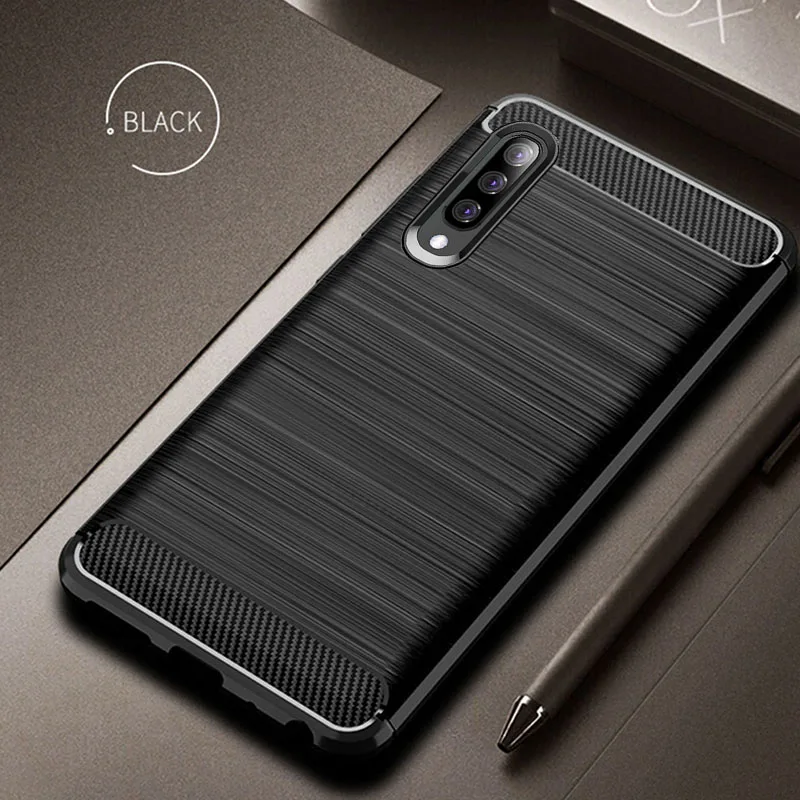Карбоновый чехол для Samsung Galaxy A70 A50 A40 A30 A20 силиконовый мягкий ТПУ бампер