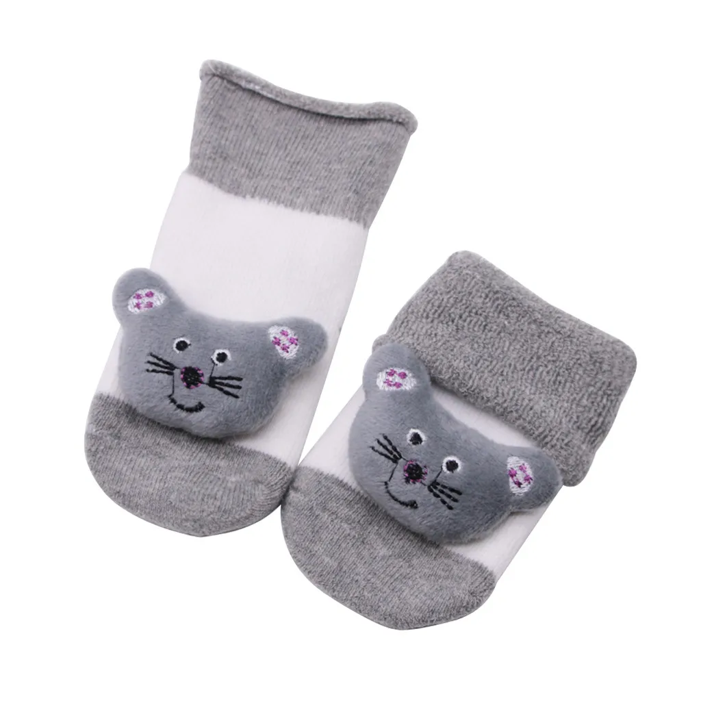 Милые носки для маленьких девочек и мальчиков хлопковые носки для новорожденных с героями мультфильмов Kawaii, нескользящие носки-колокольчики для мальчиков и девочек 8 цветов, Прямая поставка