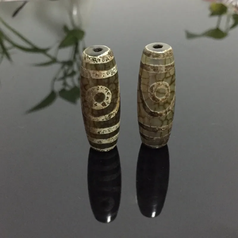 1 шт. 40 мм настоящие натуральные тибетские Dzi Бусы из камня Агата античные