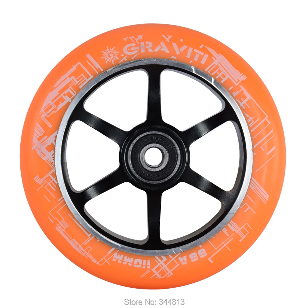 Hot selling 2PCS! Aluminum freestyle stunt scooter wheels PU wheels 5