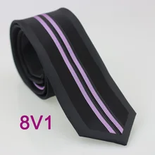 Yibei Coachella Галстуки узкие черный галстук SLIM границы с фиолетовым вертикальные полосы Средства ухода за кожей Шеи Галстуки 6 см человек узкий Средства ухода за кожей Шеи Галстук модное жаккардовое