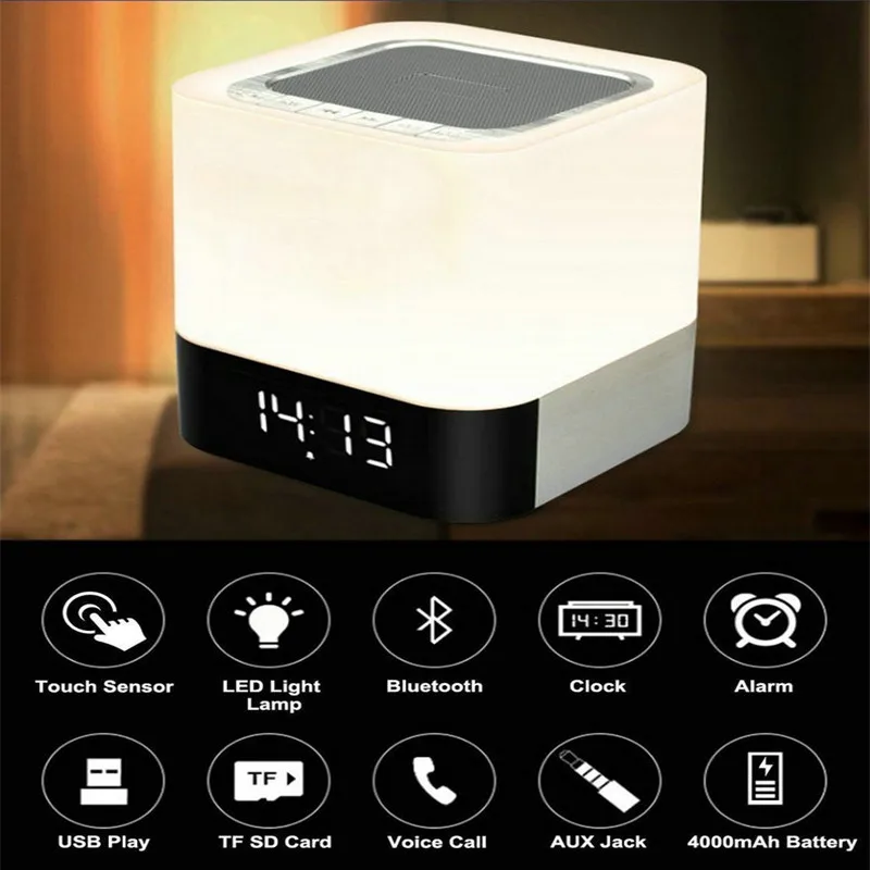 Мини сенсорный светодиодный Bluetooth беспроводной динамик HIFI 3D стерео Бас Звук