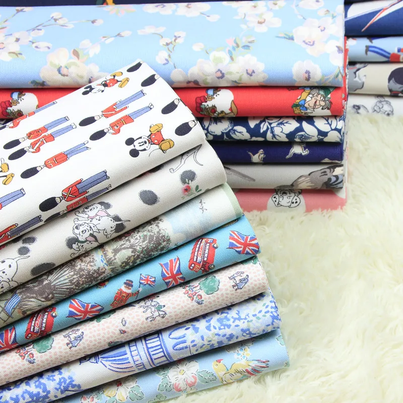 

50x140cm 100% cotton canvas fabric with European and American Cartoon print, handmade DIY bag sofa pillow back cushion cloth
