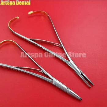 

1PC Dentel Instrument Oral Cavity Wire Pliers Stainless Steel Gold Handle Needle Holder Pliers Empiecement Pliers