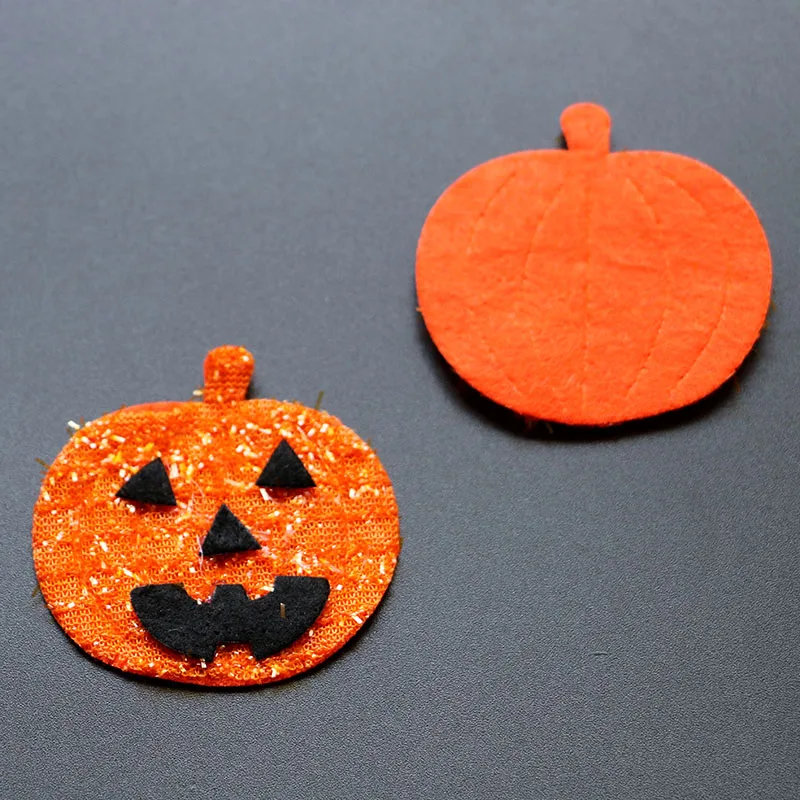 

50PCS Halloween decoration 5.3cm felt pumpkin applique Christams ornament candy box accessory scrapbooking