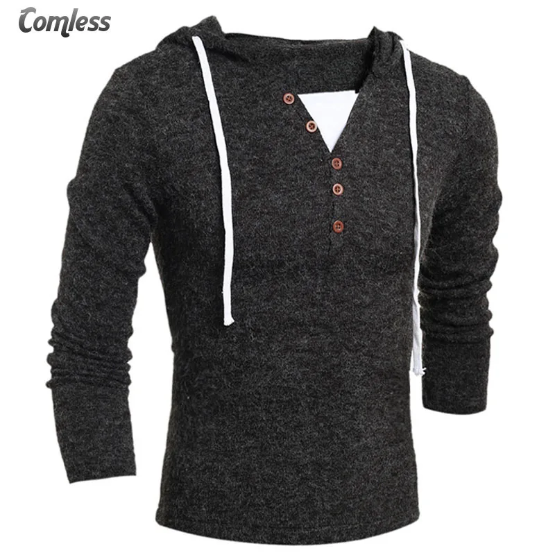Mens Sweaters For 2017 Fashion Male Brand Casual Slim Pullover Men Soild Color Hedging Hooded Men's Sweater wholesale | Мужская