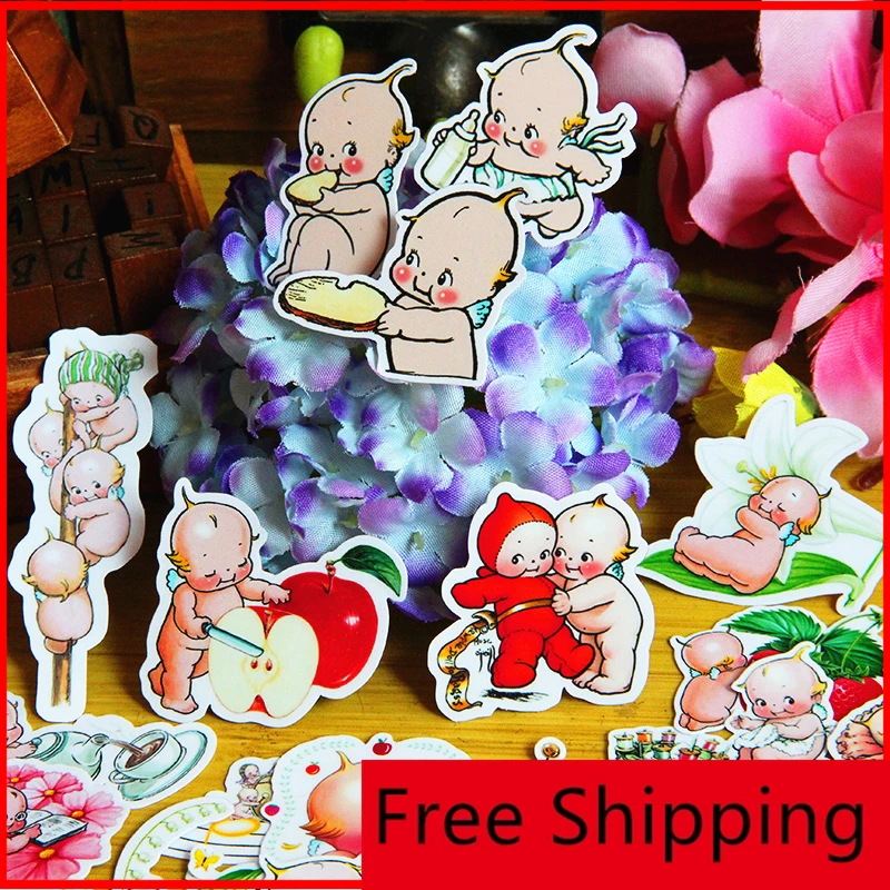 

40 pcs Chubby doll baby personalized scrapbook Stickers scrapbooking material personalized sticker happy planner craft vellum