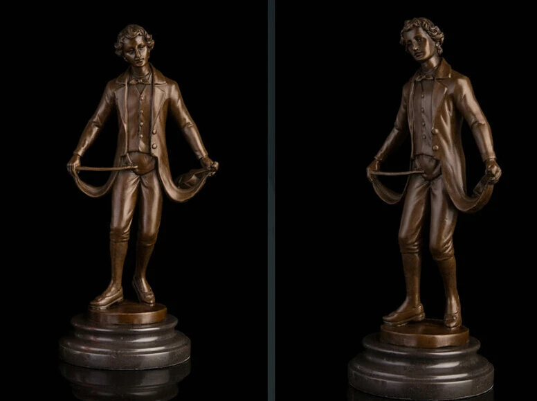 

Art Deco Sculpture "The Violinist" Gentleman Musician Man Bronze Statue Signed R0712 Discount 35%