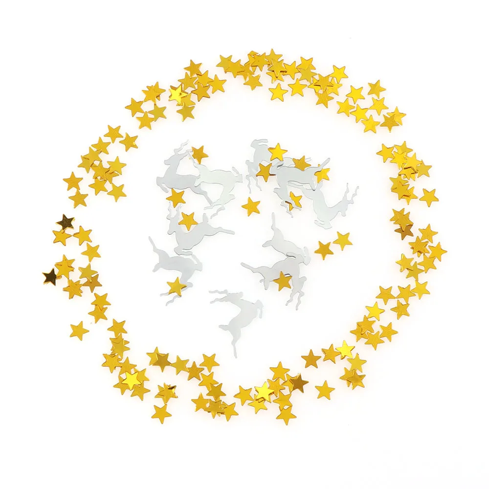 15 г золото и серебро смешанные цвета Sika олень 16*18 мм звезда 5 мм Конфетти Для дома вечерние украшения DIY принадлежности для скрапбукинга