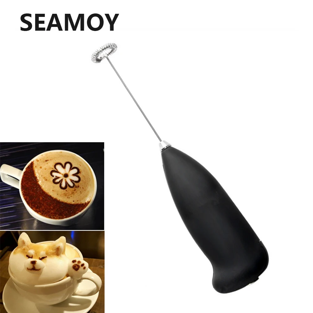 

Handheld Milk Frother Coffee Blender Mini Mixing Foamer Egg Beater Battery Operated Electric Foam Maker Double Brush Head Mixer