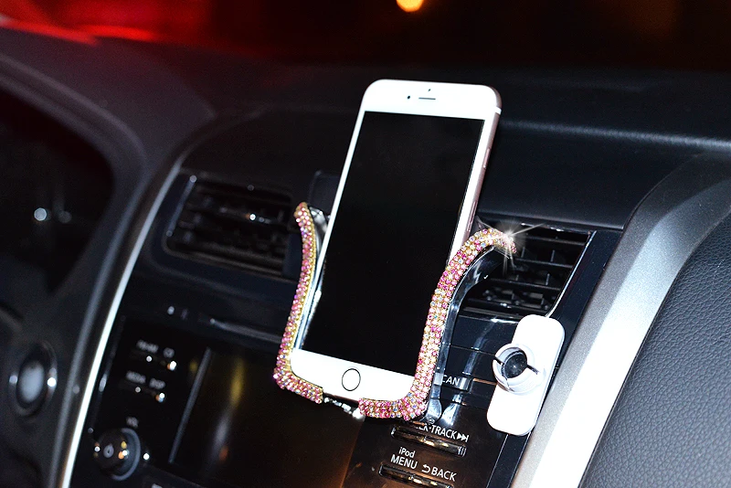 Универсальный автомобильный держатель для телефона с Bing Кристалл Стразы держатель на вентиляционное отверстие автомобиля клип держатель сотового телефона для iPhone samsung автомобильный держатель