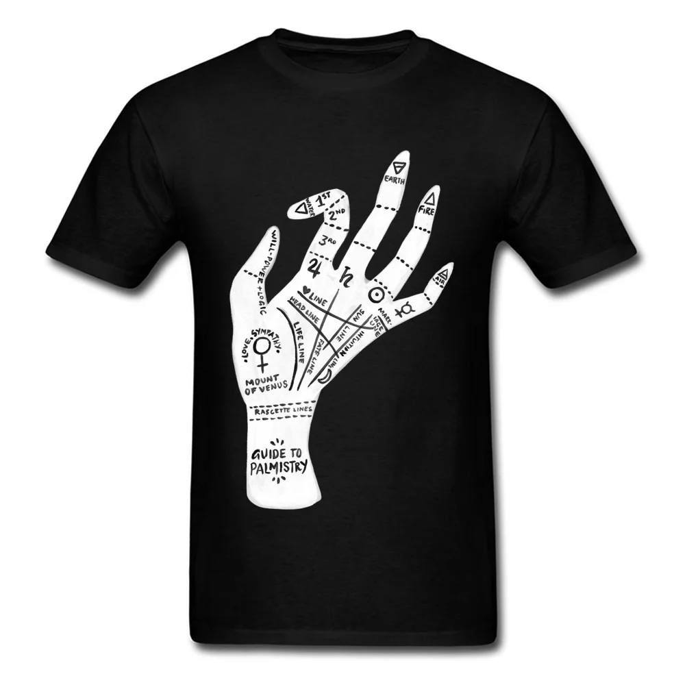 

Hand Palm Reading Chiromancy Palmistry Pattern Tshirts Summer Autumn Short Sleeve Crew Neck Men's T Shirts Casual Top T-shirts