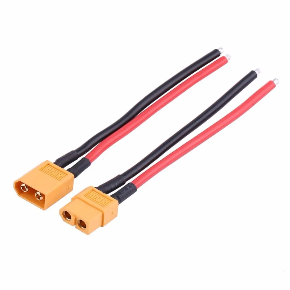 2Pcs Set High Quality XT60 Female Male Cable Connector Adapter 14AWG Silicone Cable Connect Lithium font
