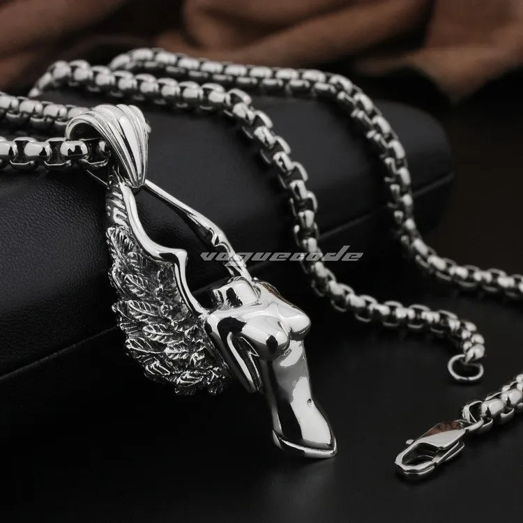 

925 Sterling Silver Naked Angel Mens Biker Pendant 8N027(Necklace 24inch)