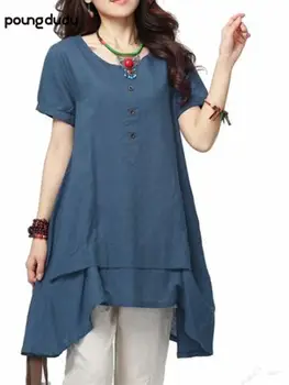 

Poungdudu maternity pregnant women dress large size loose skirt pregnant women's washed cotton dress long skirt