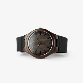Engraved Wooden Watch for Men Boyfriend Or Groomsmen Gifts Black Sandalwood Customized Wood Watch Birthday Gift for Him redear top quality wood men watch automatic zebra wood and ebony black watch the best gift for man without logo
