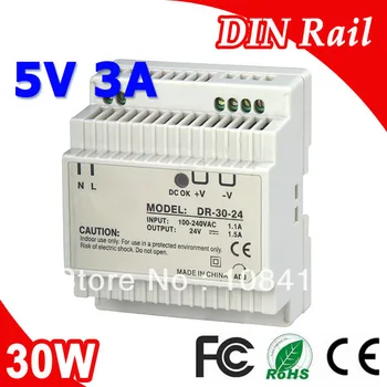 

DR-30-5 Din-Rail Switch Power Suply Transformer 5V 3A 30W Output