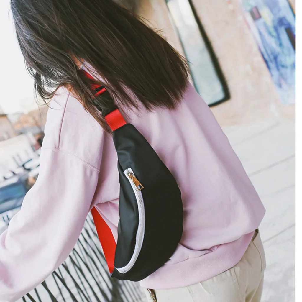 

Fashion Waist Bag Couple's Solid Color Pocket For Men And Women Ultra-Light Pockets Money Bags Elegant Soft