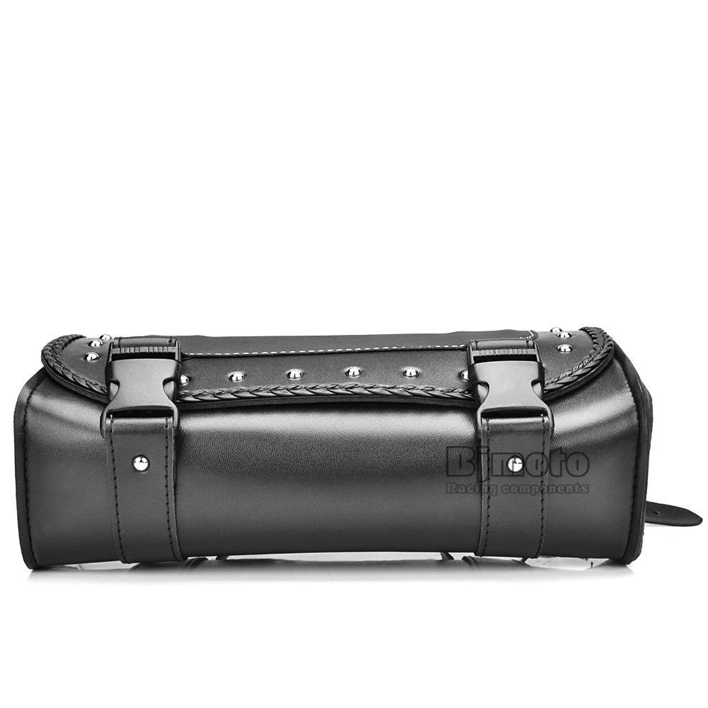Black Motorcycle Saddlebag Bag PU Leather Luggage Saddle Bags For Harley Sportster Pannier Side Saddle Bag (5)