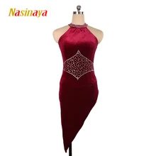 Платье для фигурного катания Nasinaya, индивидуальные юбки для конькобежцев для девочек, женщин, детей, Patinaje, гимнастика, представление 222