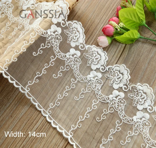 

1yrd/lot Width:14cm Stylish cotton embroidered organza lace, trim lace,garment lace for diy, white lace for sewing(ss-4242)
