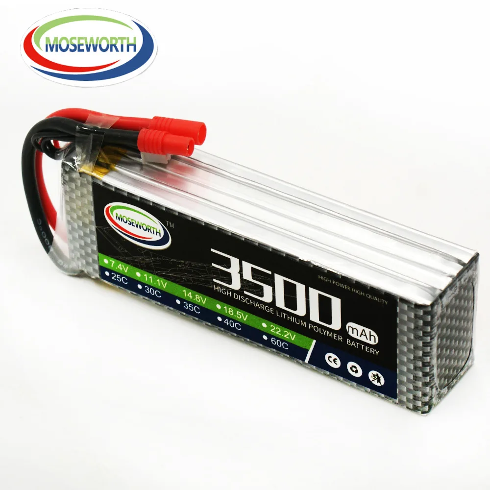 Батарея Lipo 4S 14,8 V 3500mAh 30C для радиоуправляемых игрушек, Радиоуправляемый вертолет, Дрон, летательный аппарат, Квадрокоптер, лодка, автомобиль, самолет, батарея Lipo