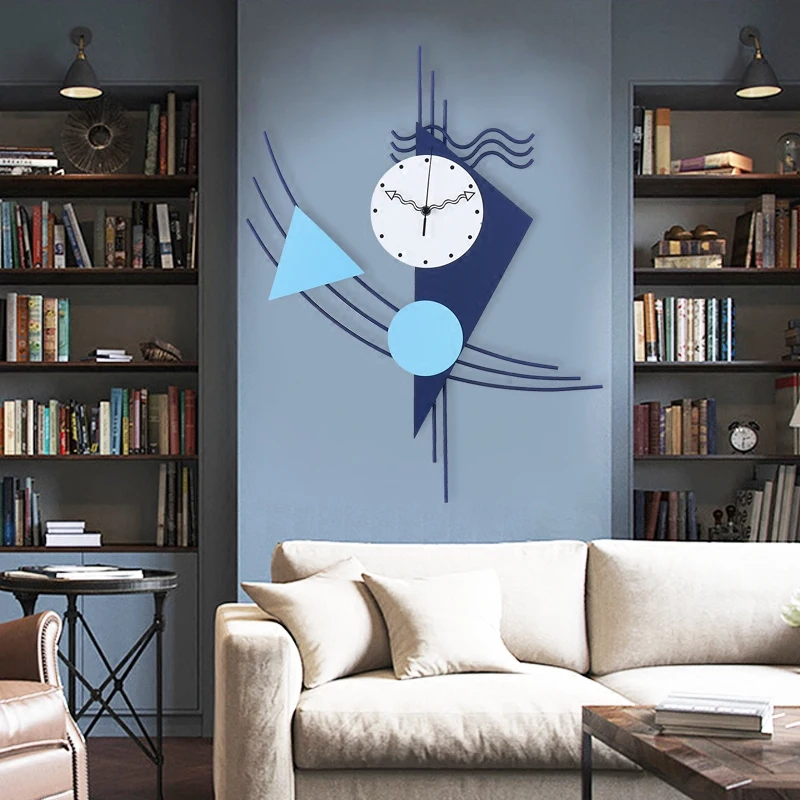 Mediterranean Style Metal Big Watch Clock Home Living Room ...