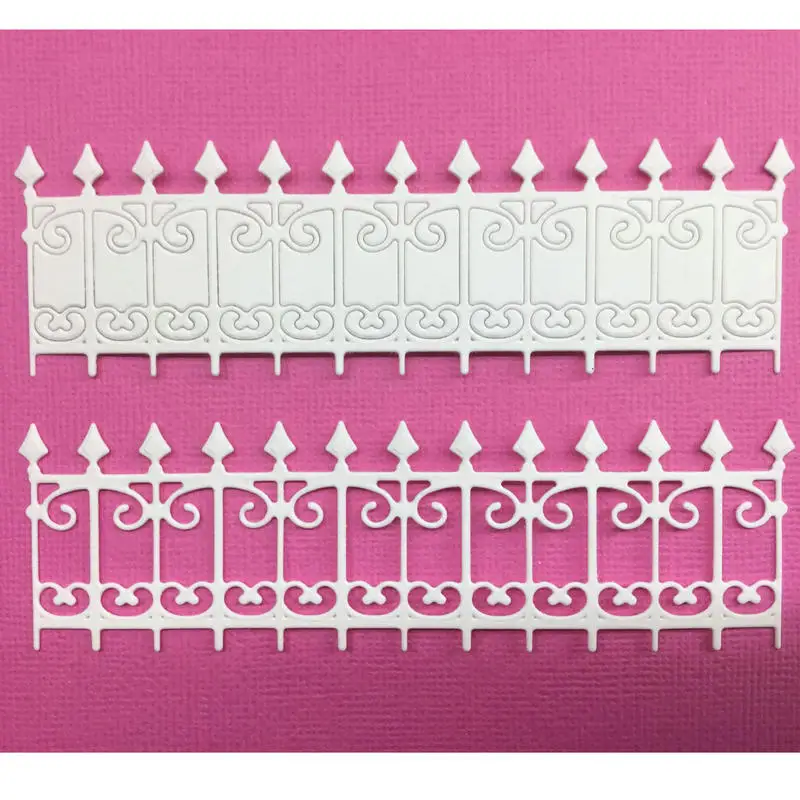 

3D Gate Fence Edge Carbon steel Die Cutting Dies Scrapbooking Embossing Dies Cut Stencils DIY Decorative Cards Book 120*38mm