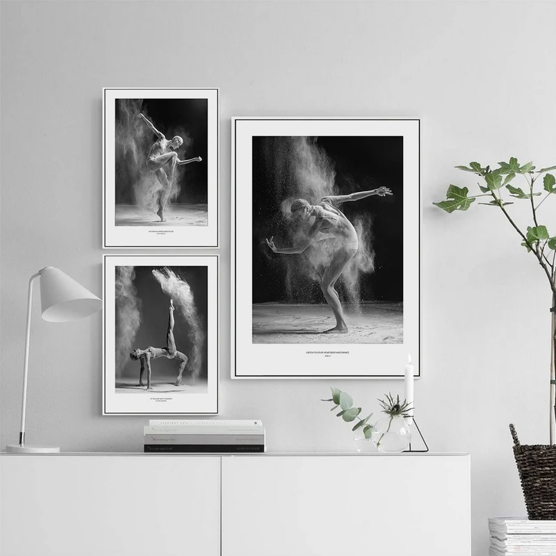 

Character Dance Canvas Painting Nordic Style Poster Black And White Picture Posters Living Room Wall Art Pictures Print Unframed