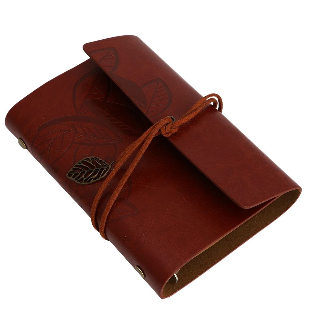 

Sketchbook Vintage Notebook Diary String Leaf Leather Cover Paper Journal Book