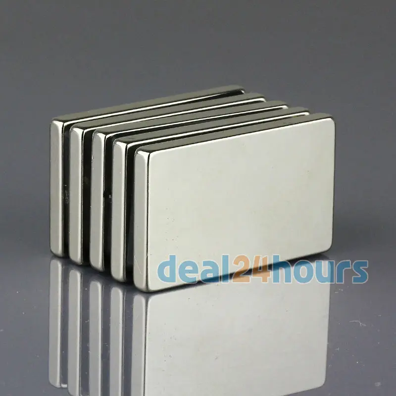 5PCS Big Bulk Super Strong Strip Block Rare Earth Neodymium 50