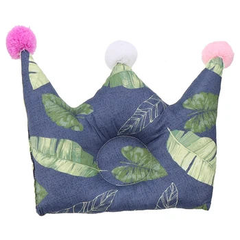 

Baby Pillow For Newborns Soft Cotton Crown Shaping Pillow Anti Roll Newborns Baby Head Protection Leaves Printed Baby Room Decor