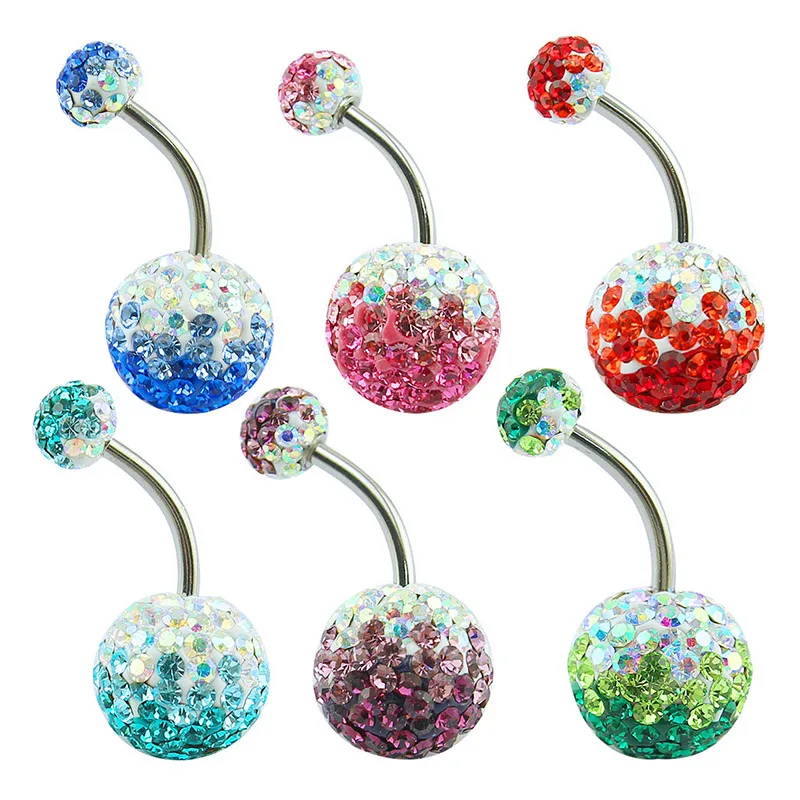 Buy Crystal belly ring belly button rings surgical