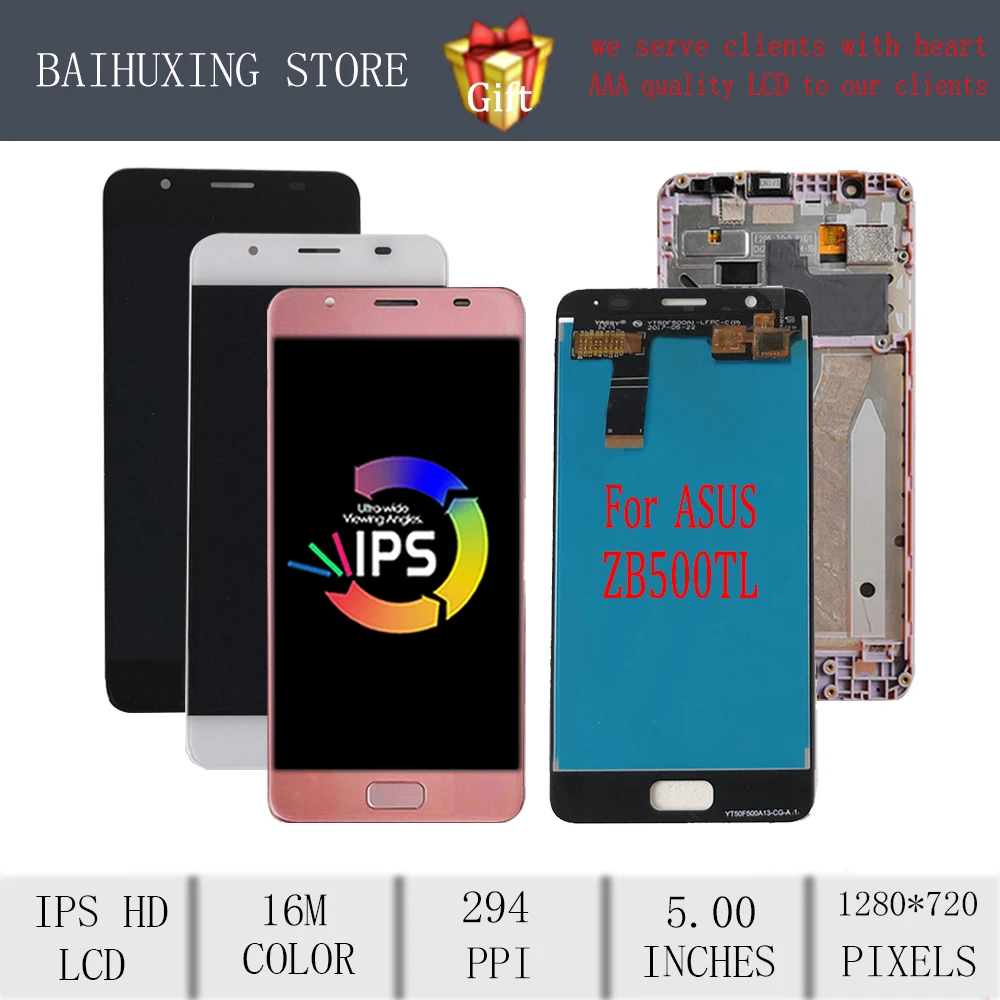 3cs/lot 5.0&quotOriginal For ASUS Zenfone4 Max pegasus 4A ZB500TL LCD Display Touch Screen withFrame Digitizer Asus LCD# | Мобильные