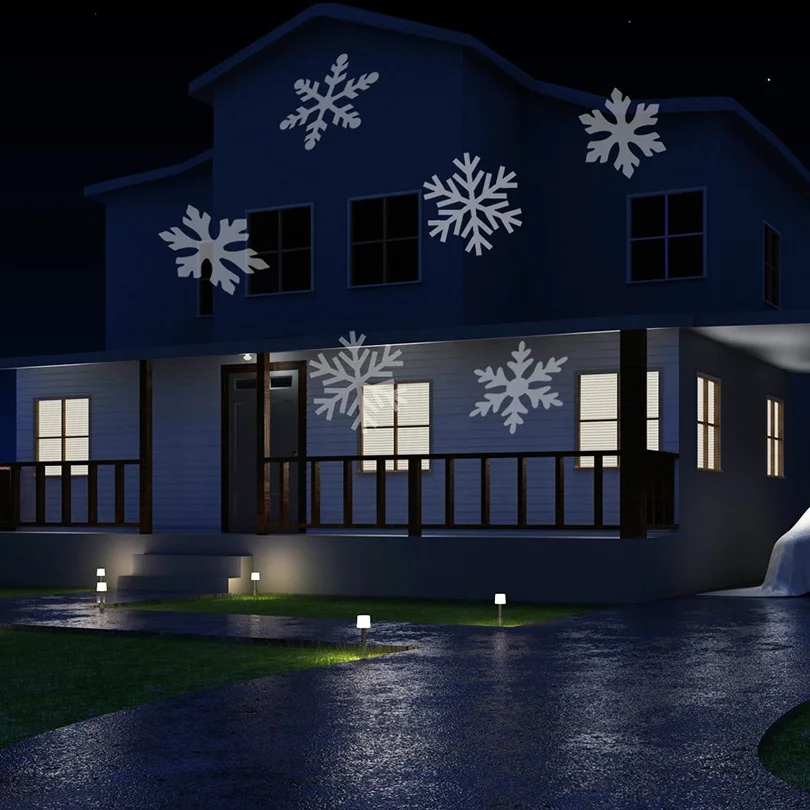 16 моделей Водонепроницаемый Снежинка лазерный проектор лампы светодио дный свет этапа для рождественской вечеринки пейзаж Сад лампы