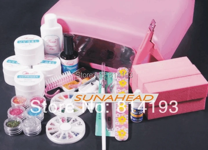 

36W UV Gel Lamp Dryer Nail Art Manicure TIPS SET KIT Clipper Curing Salon Free Shipping