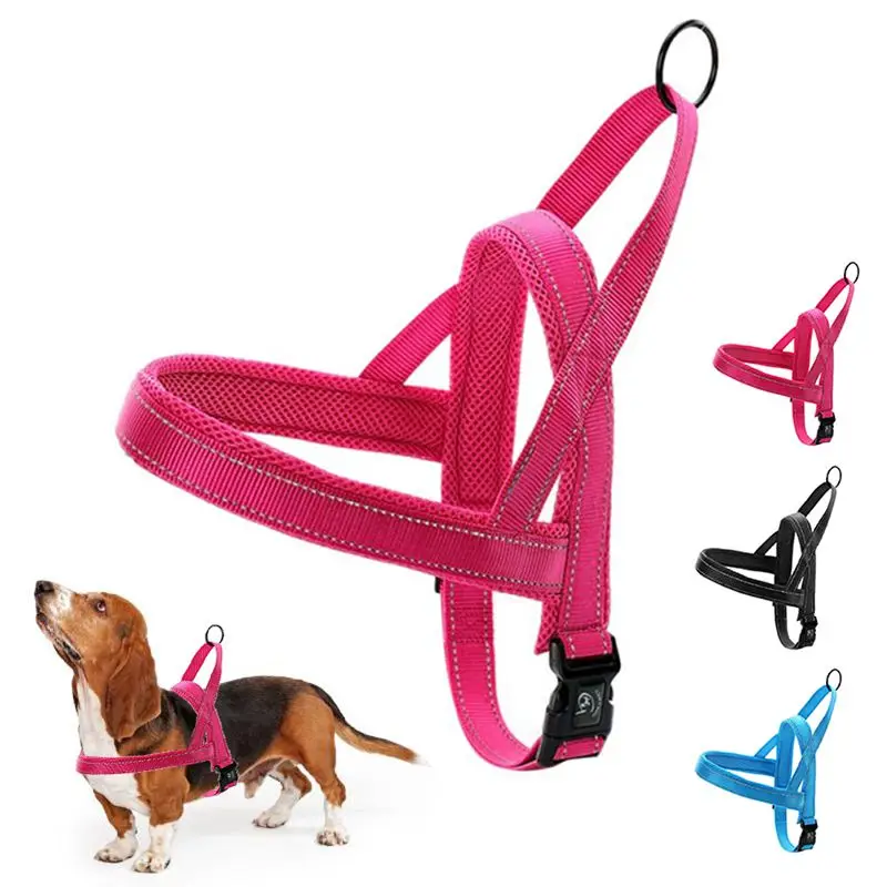 

Portable Nylon Dog Harness Soft Padded Reflective Pet Harnesses Vest For Walking Small Medium Large Dogs Adjustable