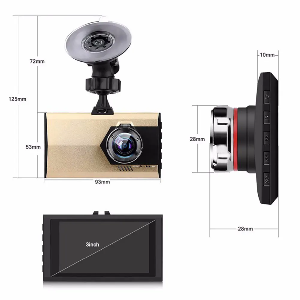 Vehemo 3 HD 1080P DVR Car Dash Dashboard font b Camera b font Video Recorder G