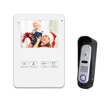 Homefong4Wire 4 Inch Video Door Phone Door Unlock Door Bell Intercom System with Photo/Video Record Function 800TVL Monitoring