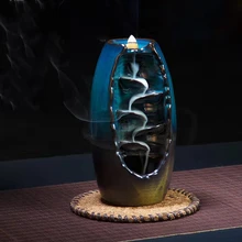 Обратный ладан горелка держатель для Рожков и керамический Ароматерапия горный водопад винтажные керамические буддистские благовония горелки для дома