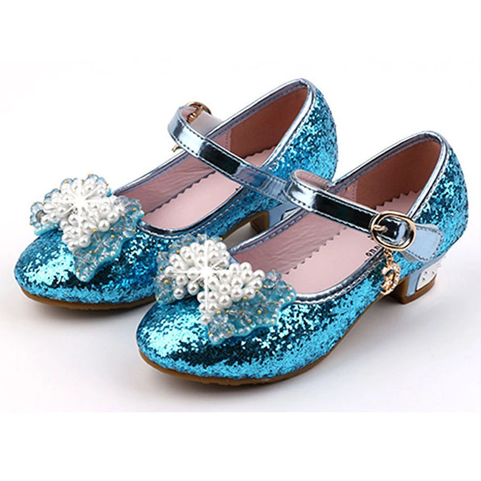 glitter flower girl shoes