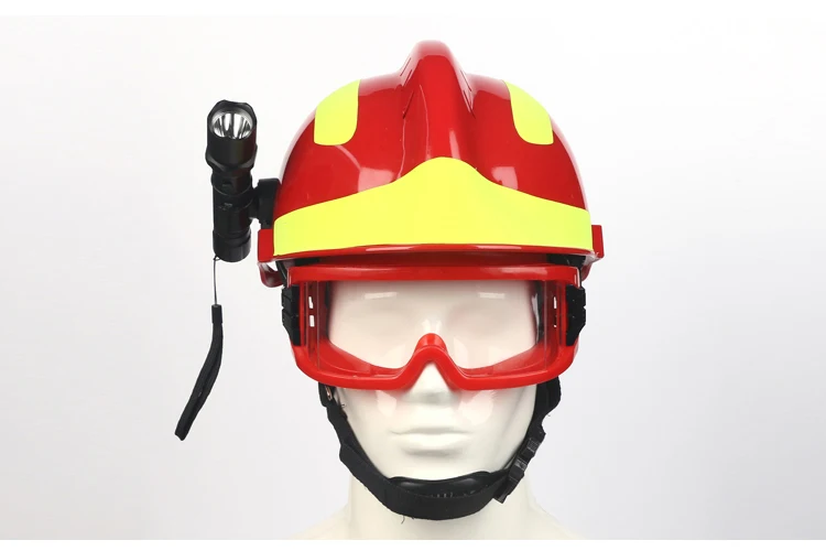 Safety Rescue Helmet Fire Fighter Protective Glasses Safety Helmets Workplace Fire Protection Hard Hat With Headlamp & Goggles (5)