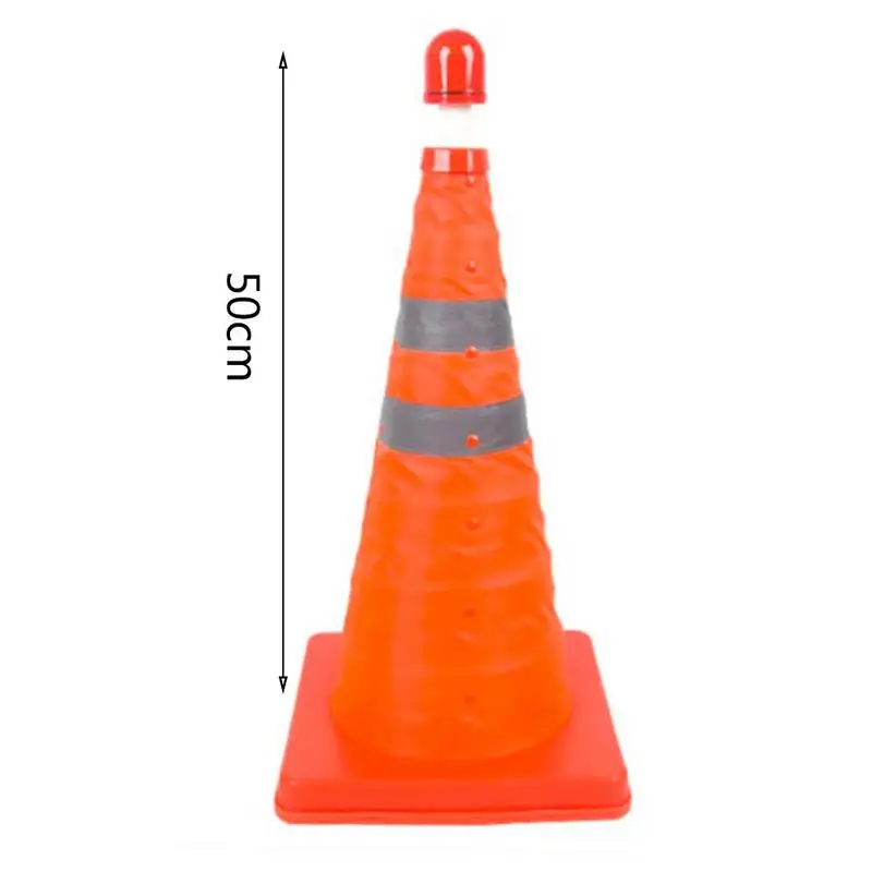 Телескопический дорожный конус предупреждающий знак автомобиля дорожный блок светоотражающий конус аварийный треугольный знак безопасности экспорт - Цвет: 50 cm with light