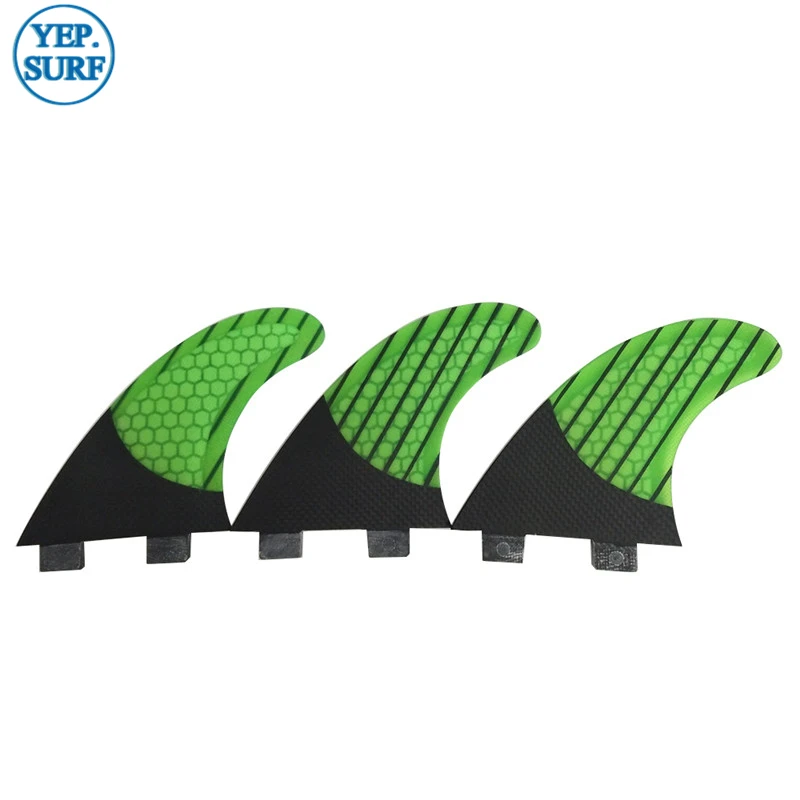 Surf New FCS Quilhas G5/G7 Fin Green Honeycomb ребра из углеродного волокна три набора ласты для