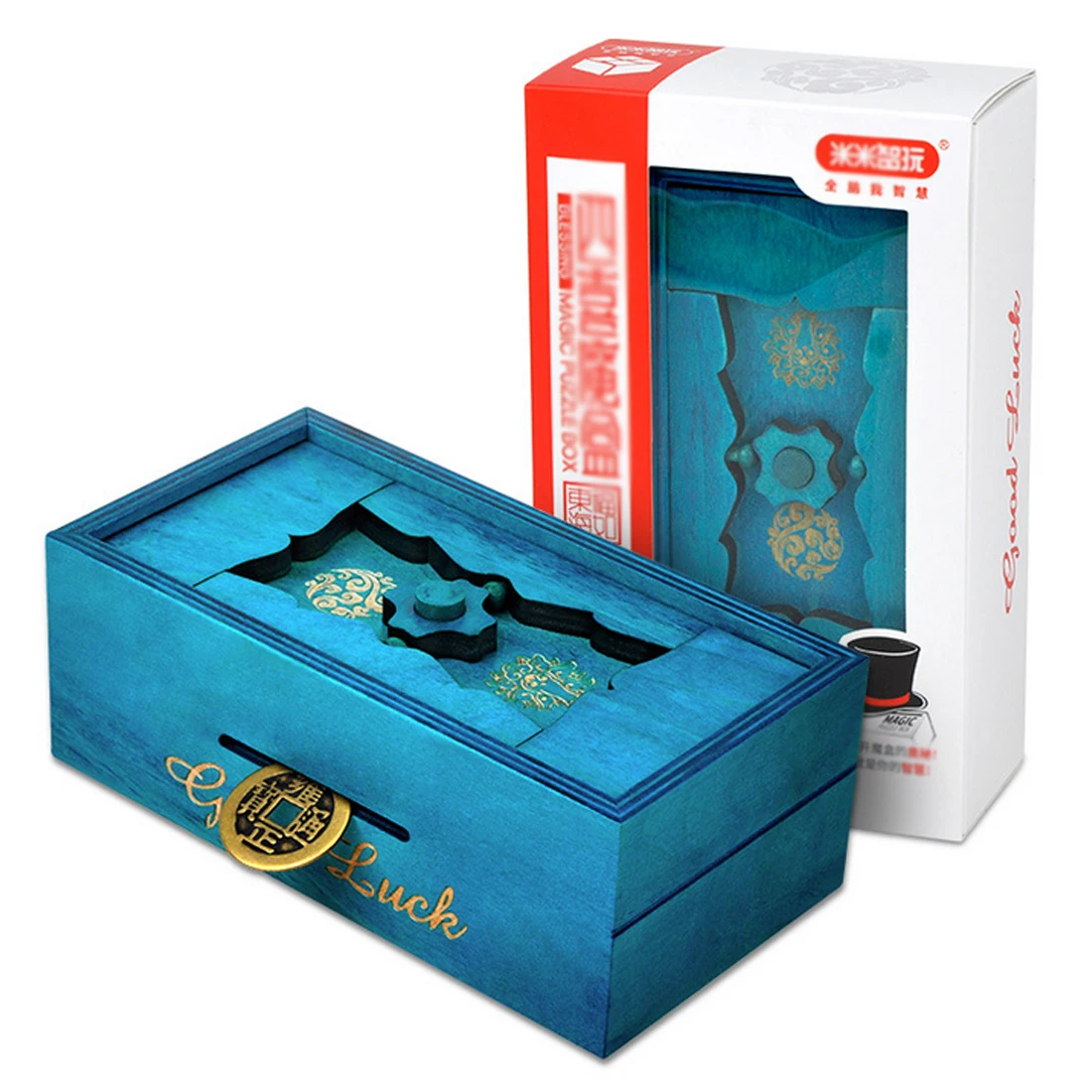Деревянная головоломка коробка секрет трюк разведки отделение магия Деньги Подарочная коробка Логические развивающие игрушки