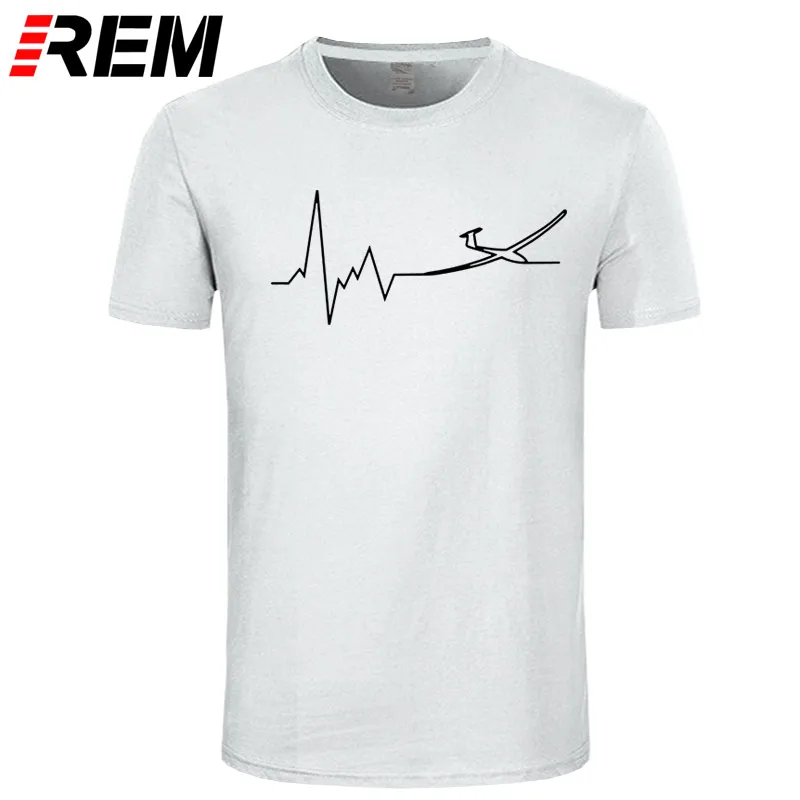 REM сердцебиение планер печатных стиль летняя футболка из хлопка, Мужская футболка футболки - Цвет: white black