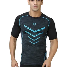 Мужские черные компрессионные футболки для тренажерного зала, фитнеса, бега, тонкие топы, футболки для бега с коротким рукавом, быстросохнущая спортивная одежда